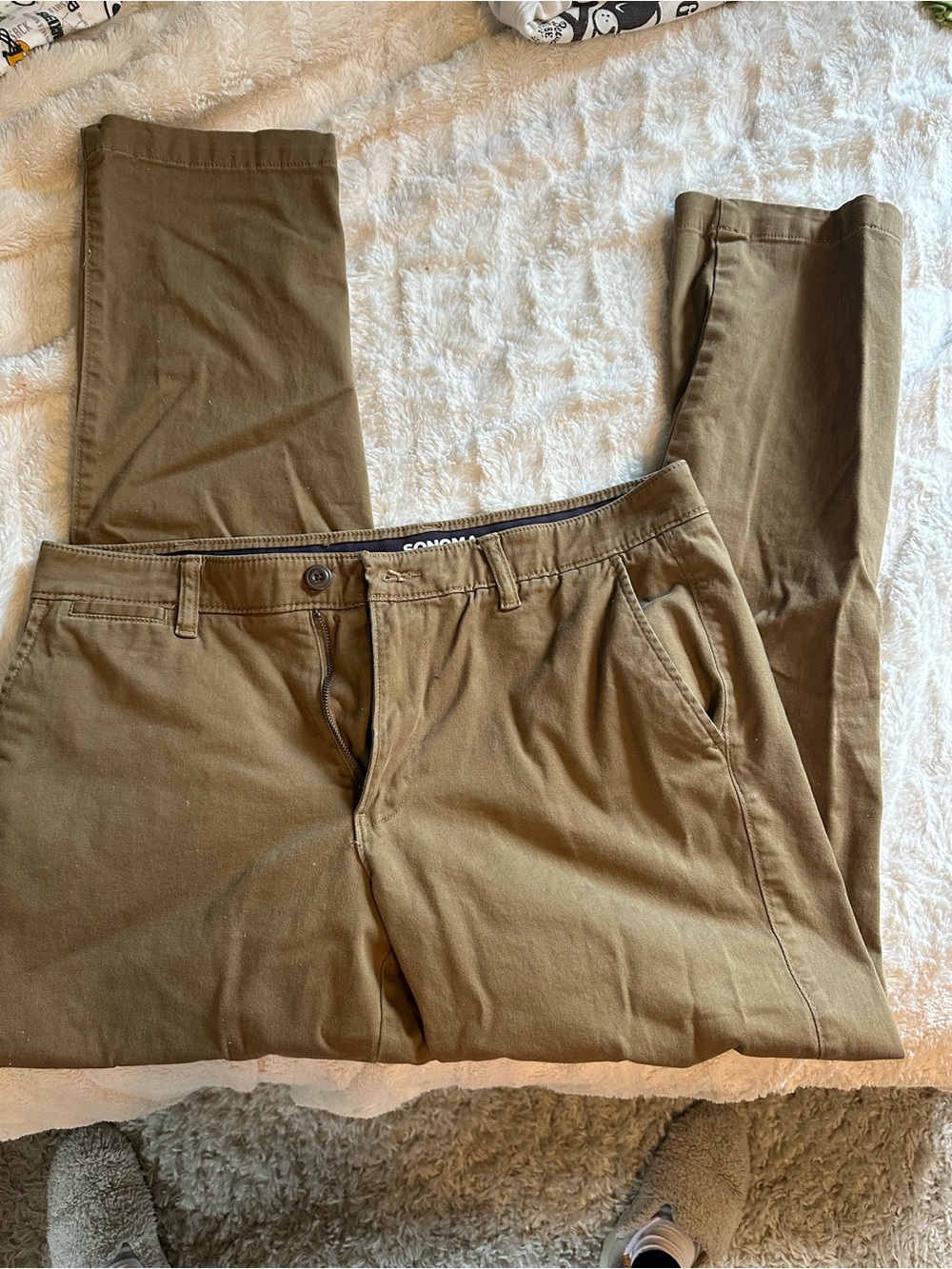 Sonoma Olive Green Slim Chino Pants